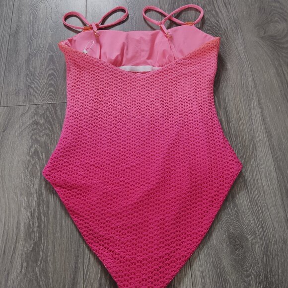NWT Trina Turk Swim & Spa Collection Ombre Openwork Overlay One Piece Swimsuit - Picture 4 of 16